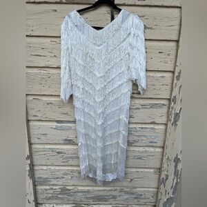 Vintage 80s Hal Ferman Donald Curtis Roaring 20s Flapper Fringe Costume Dress 12